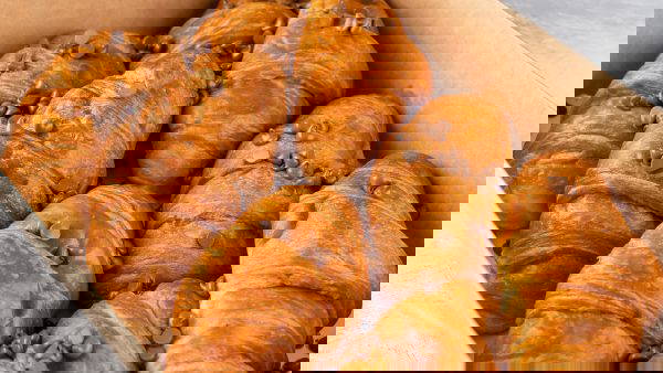 Chocolate croissants assortment for next day office breakfast delivery