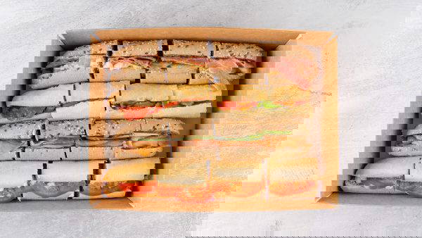 Large breakfast baguette selection for next day office lunch delivery