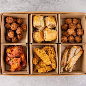 Our catering services can deliver a delicious savoury bites platter to your door