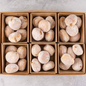 Selection of mini doughnut tray filled and ready for next day office catering delivery