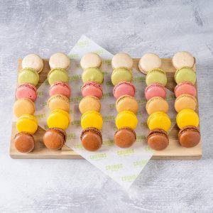 Macaron selection of sweet treats and office lunch delivery